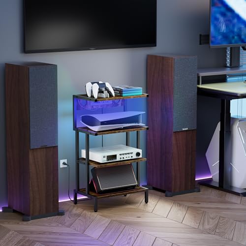 4-Tier Game Console Stand with Storage Shelves U9828