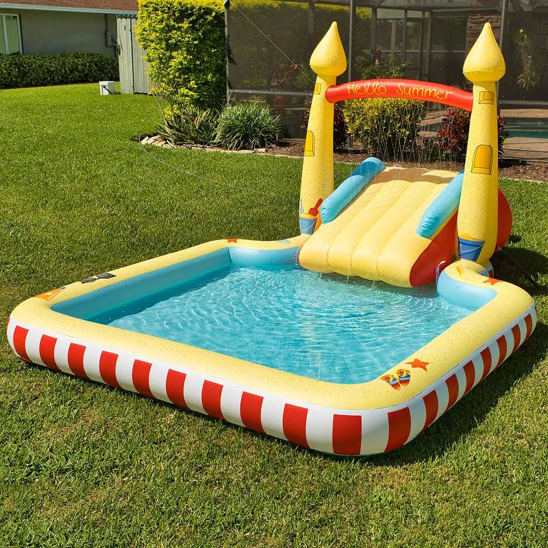 Inflatable Pool with Sprinkler Arch Over 5 ft Tall U640