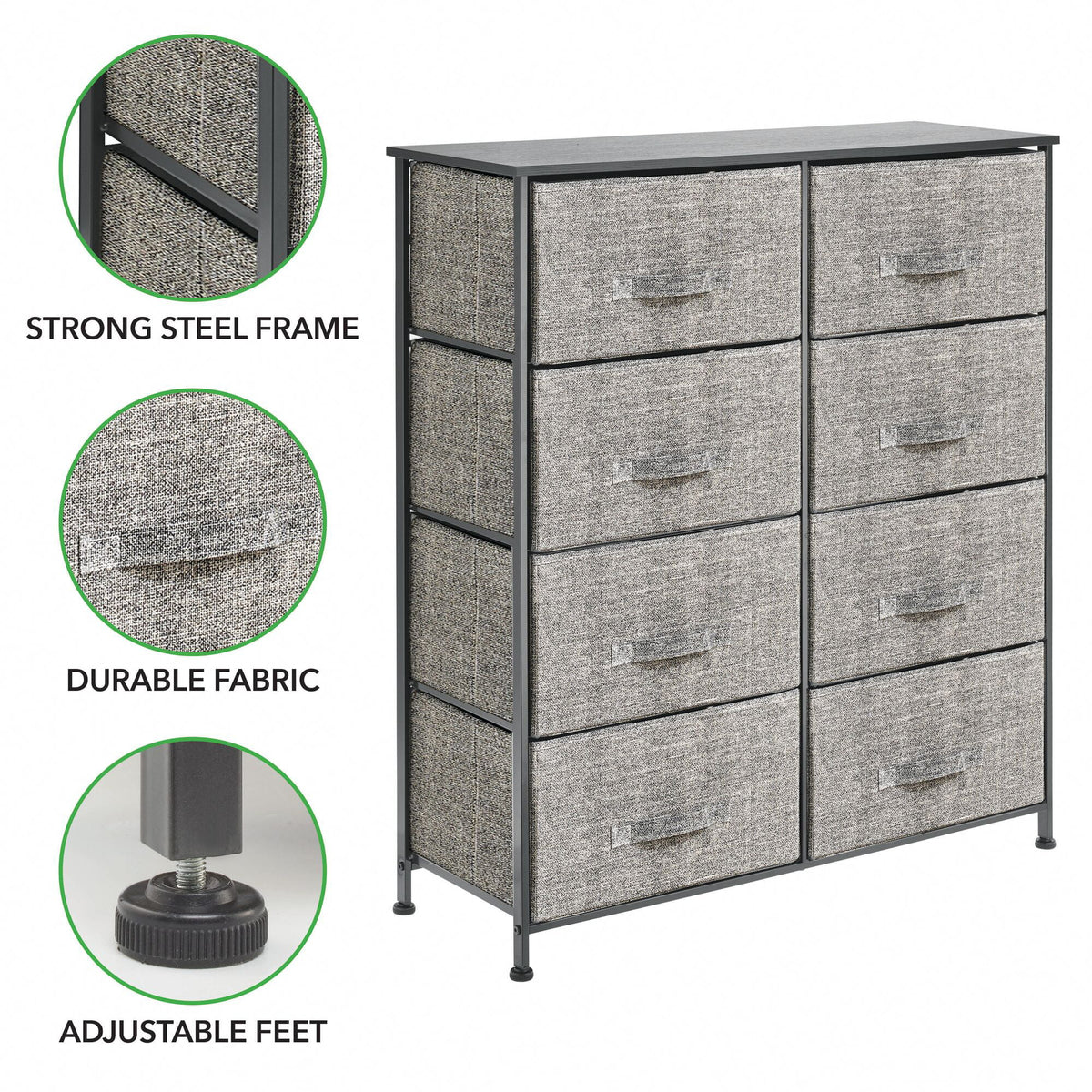 Large 8 Fabric Drawer Storage Dresser A933651