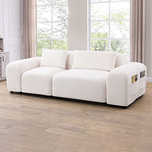 White Microfiber Sectional Sofa U26445