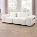 White Microfiber Sectional Sofa U26445