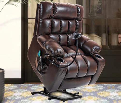 Grey Fabric Power Lift Recliner Chair with Cupholder and USB Ports C906