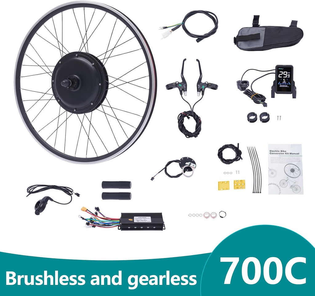 48V 1000W 700C Rear Wheel Electric Bicycle Conversion Kit with LCD Display C2683