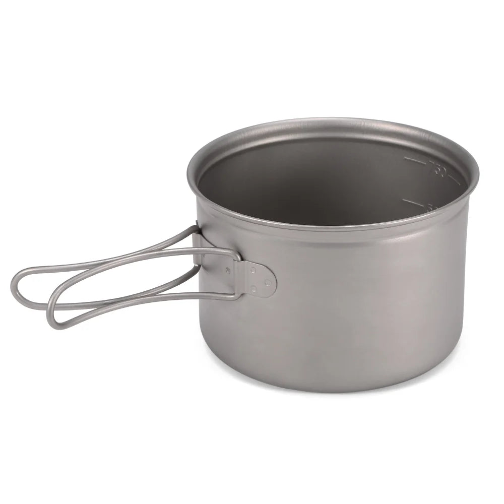 Titanium Cookware Set 1000ml 750ml Pot Pan Spoon Set W9858