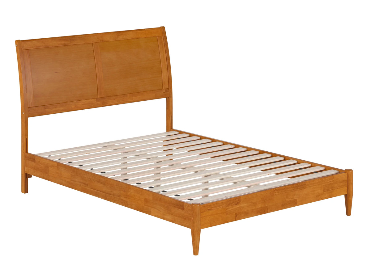 Full Solid Wood Low Profile Sleigh Platform Bed O5226
