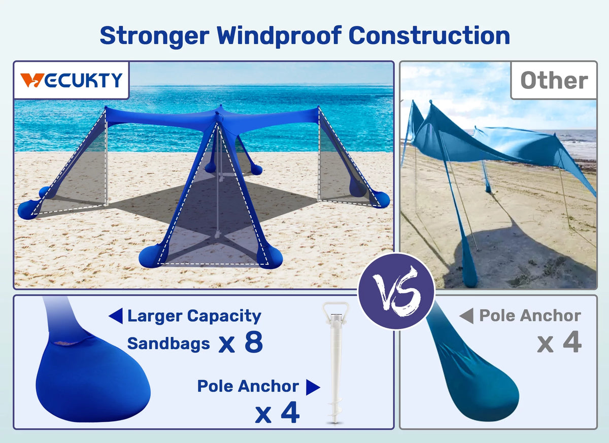 10x10ft Beach Canopy Sun Shelter H721