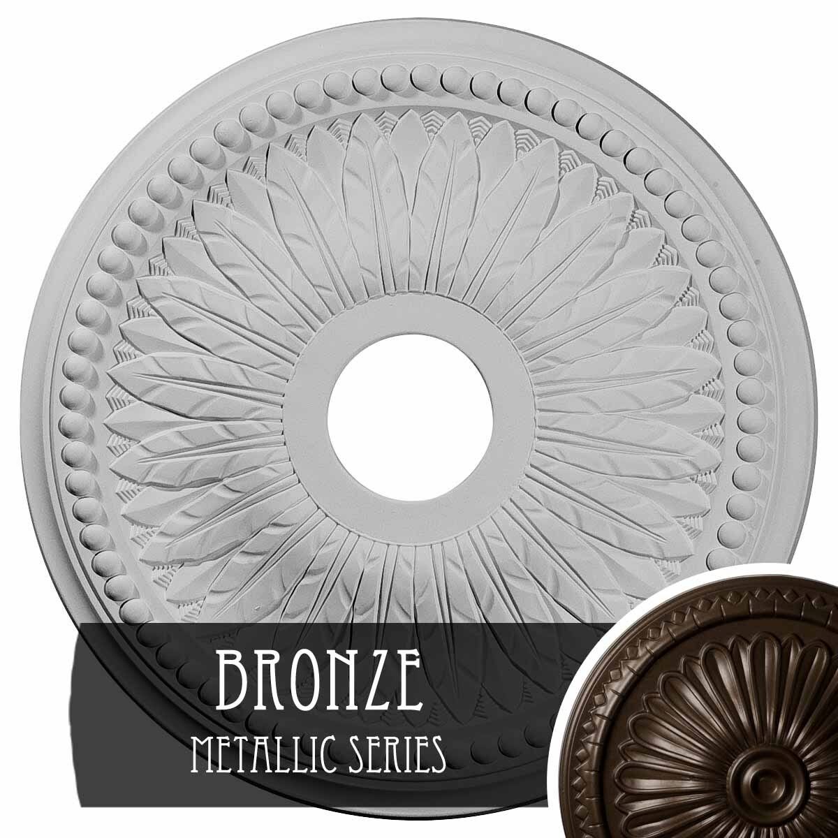18x22OD x 3 3/4x22ID x 1 1/2x22P Hand-Painted Bronze Ceiling Medallion Q5609