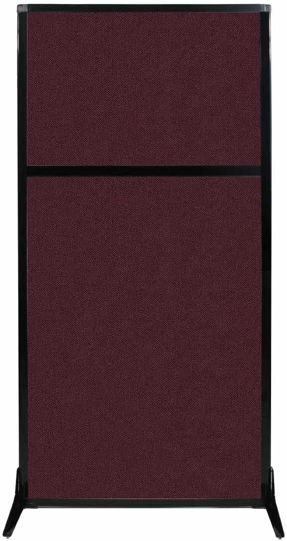Portable Free Standing Privacy Screen with Black Fabric Panels U14292