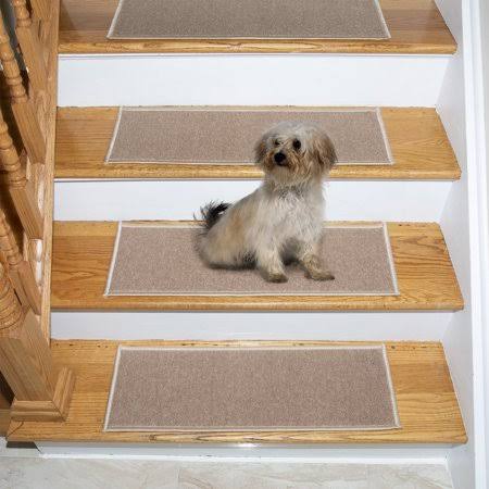 Beige Non-Slip Carpet Stair Treads, 13 Pack Q25793