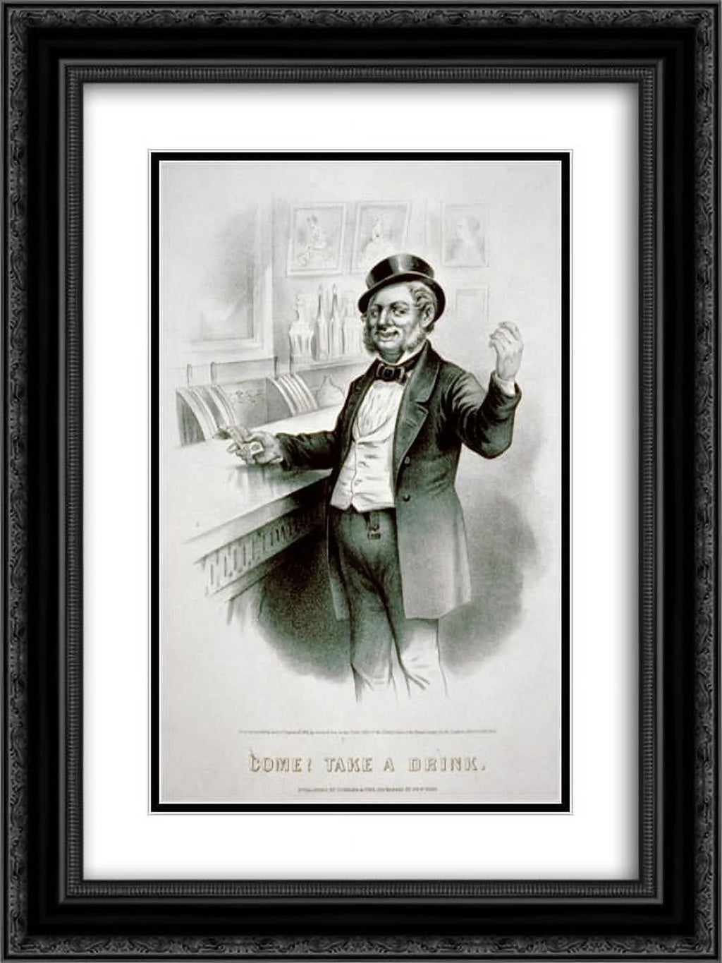 Black Ornate Framed Art Print Y715