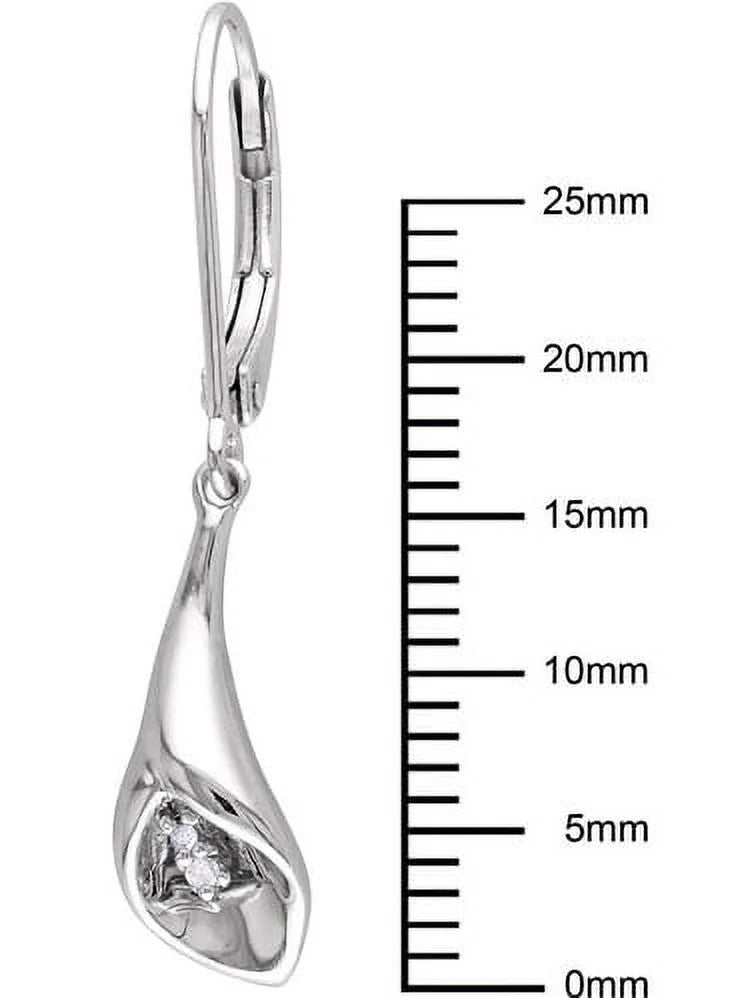 Sterling Silver Leverback Calla Lily Flower Earrings Y82890