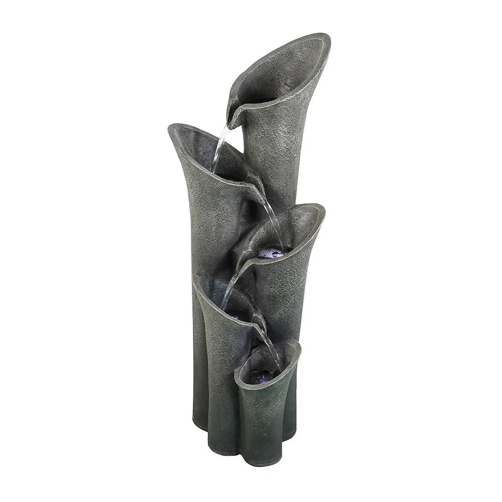 5-Tier Outdoor Water Fountains with LED Lights, 40" High P1809