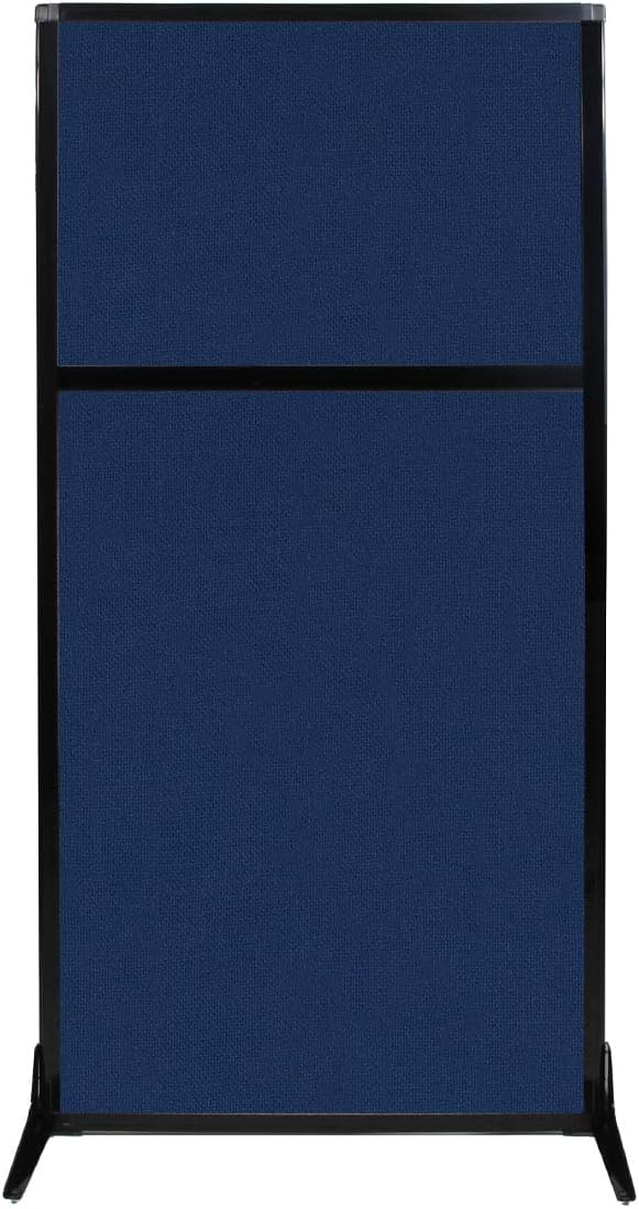 Portable Free Standing Privacy Screen with Black Fabric Panels U14292