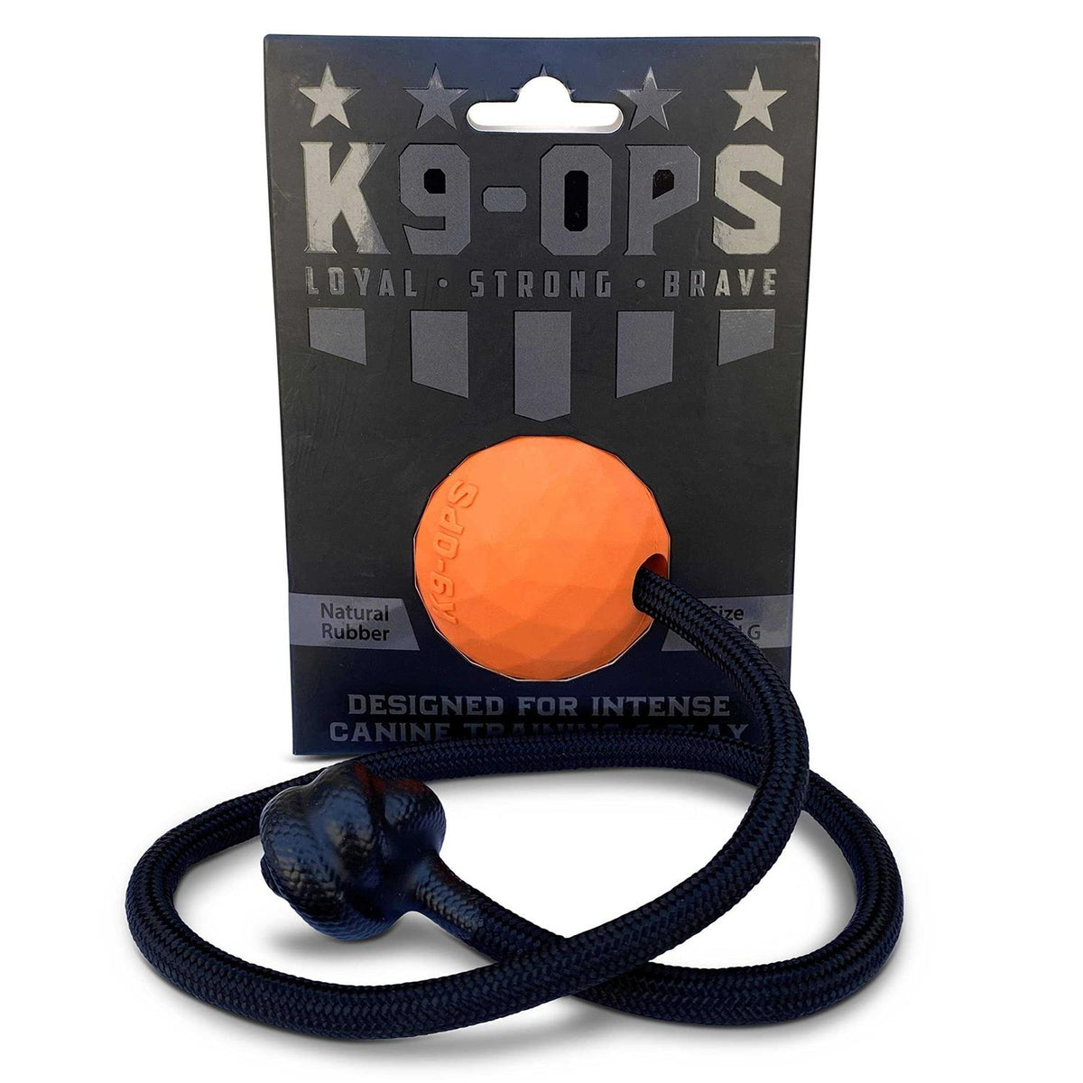 Dog Ball on a Rope Solid Rubber Tug Toy H5890