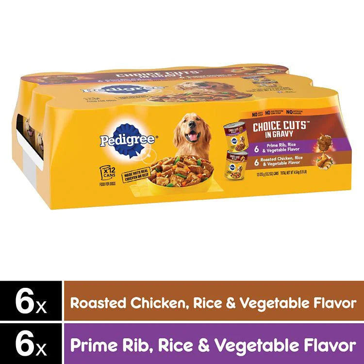 Prime Rib and Chicken Wet Dog Food Variety Pack, 13.2 oz, Pack of 12 V105