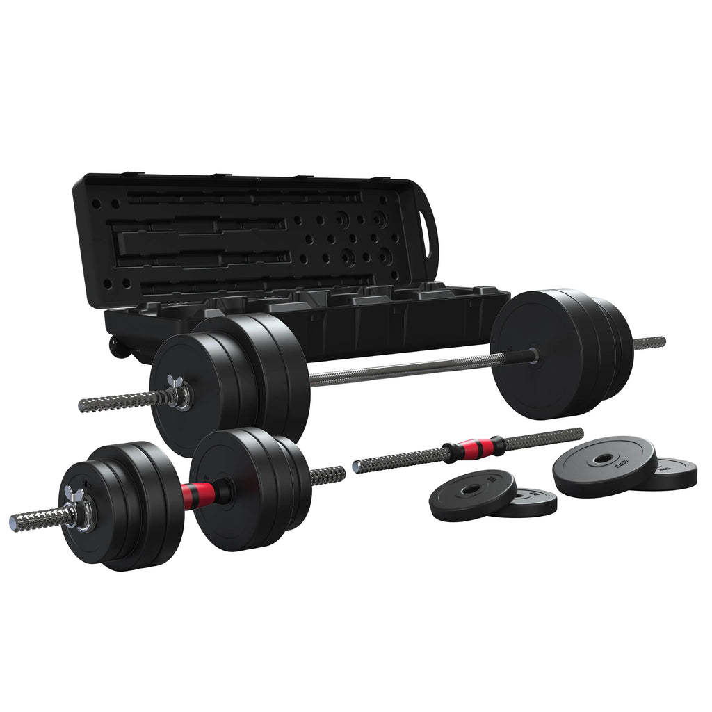 2-in-1 Adjustable Dumbbell and Barbell Set, 100lbs., Black W53258