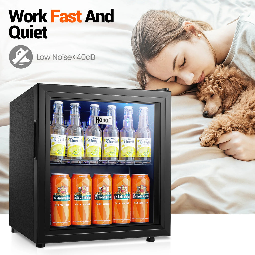 62-Can Beverage Refrigerator and Cooler with Glass Door B69488