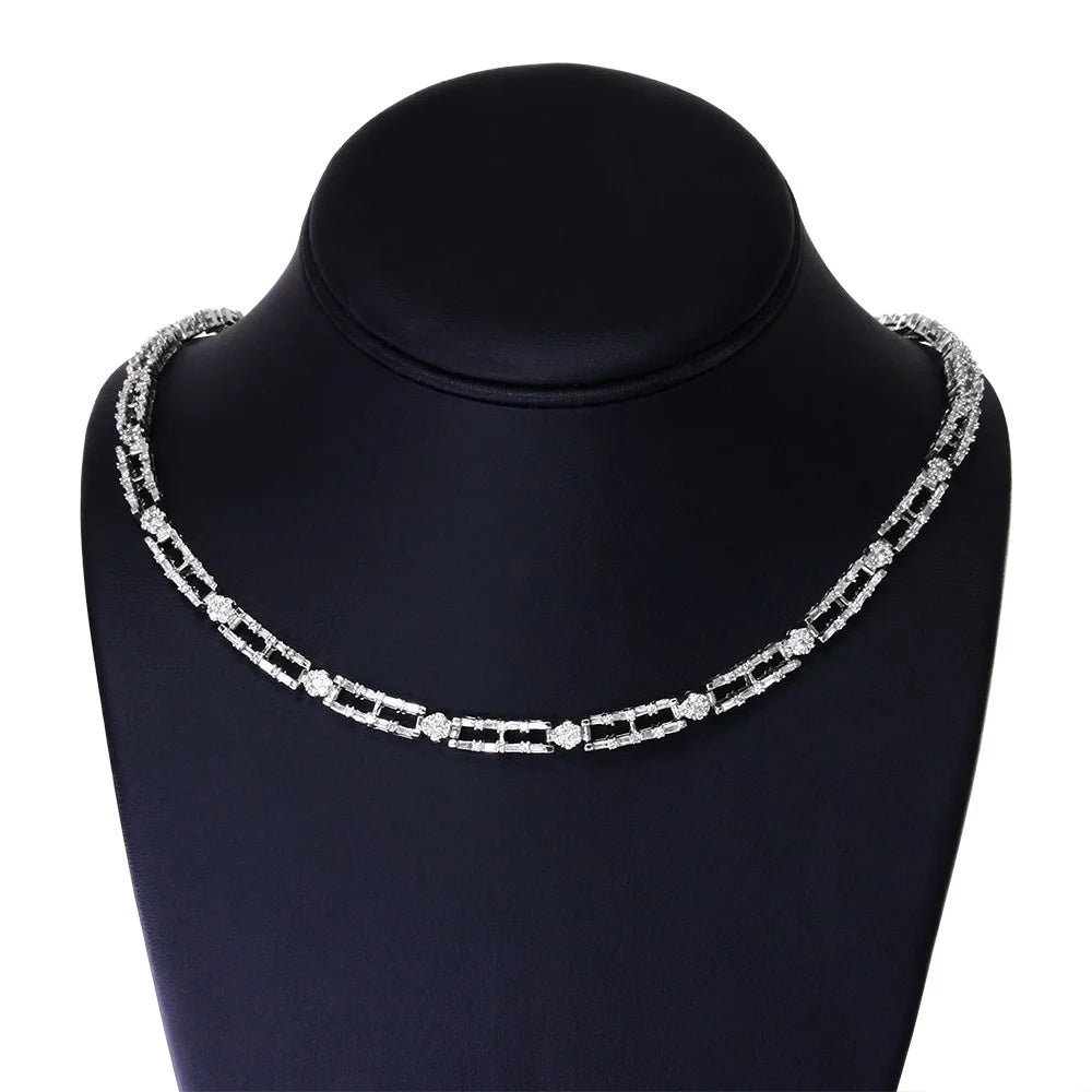 14K White Gold Diamond Choker Necklace L687685
