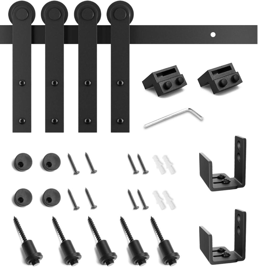6.6FT Double Door Sliding Barn Door Hardware Kit W169211