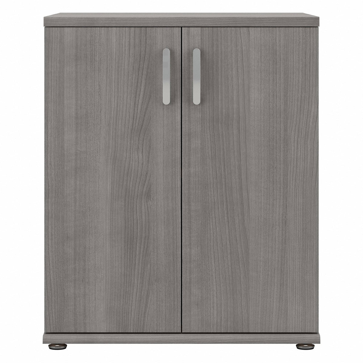 White Floor Storage Cabinet with Doors and Shelves O20569
