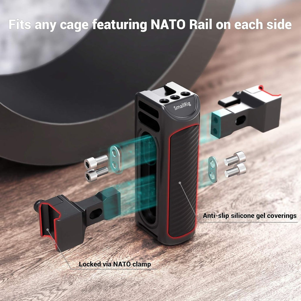 Aluminum NATO Side Handle Grip with Cold Shoe Mount F830