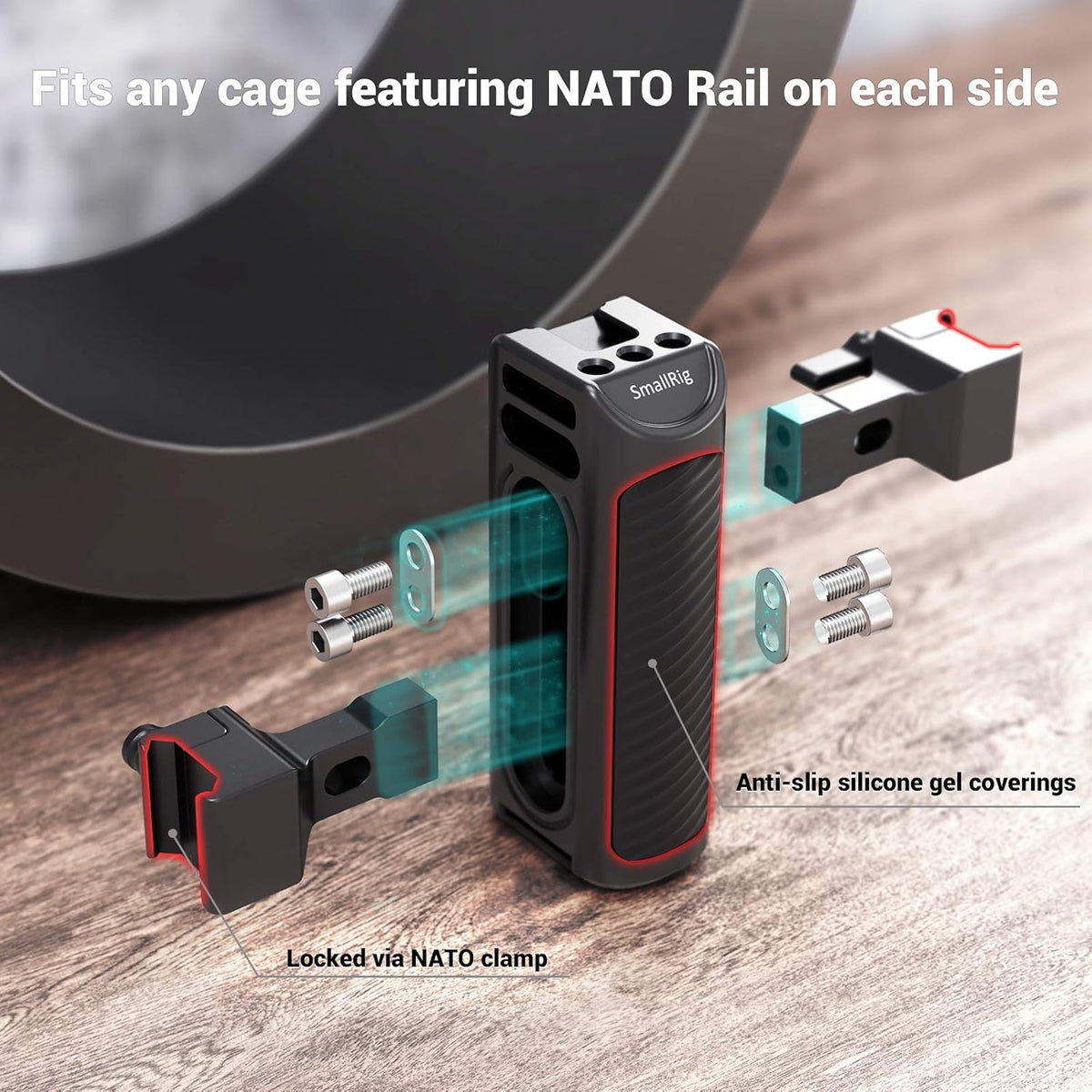 Aluminum NATO Side Handle Grip with Cold Shoe Mount F830