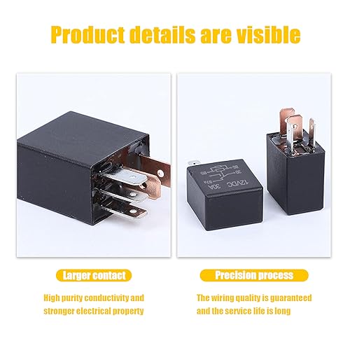 2 PCS 5-pin Relay, 12V/24V 30A Automotive Relay X238532