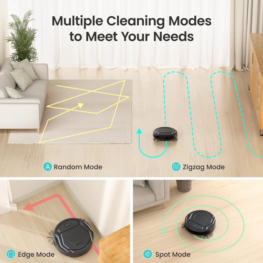 2 in 1 Robot Vacuum and Mop Combo, Black J421932