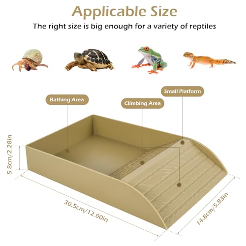 Reptile Water Bowl with Ramp and Basking Platform Z436483
