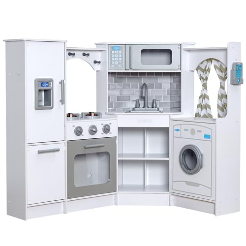 Wooden Corner Play Kitchen with Lights & Sounds J619