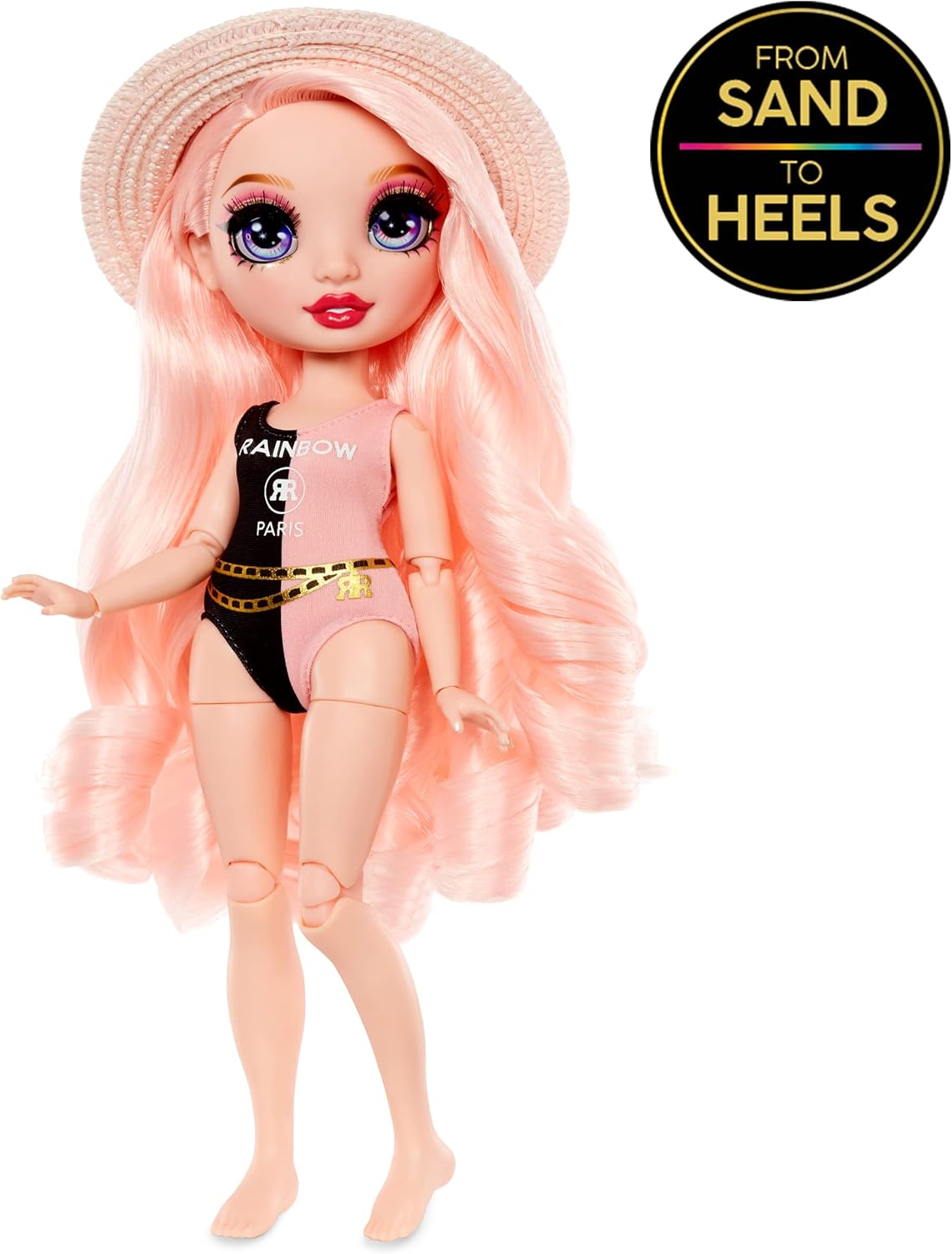 Pink Fashion Doll with 2 Designer Outfits and Pool Accessories Playset Q587929