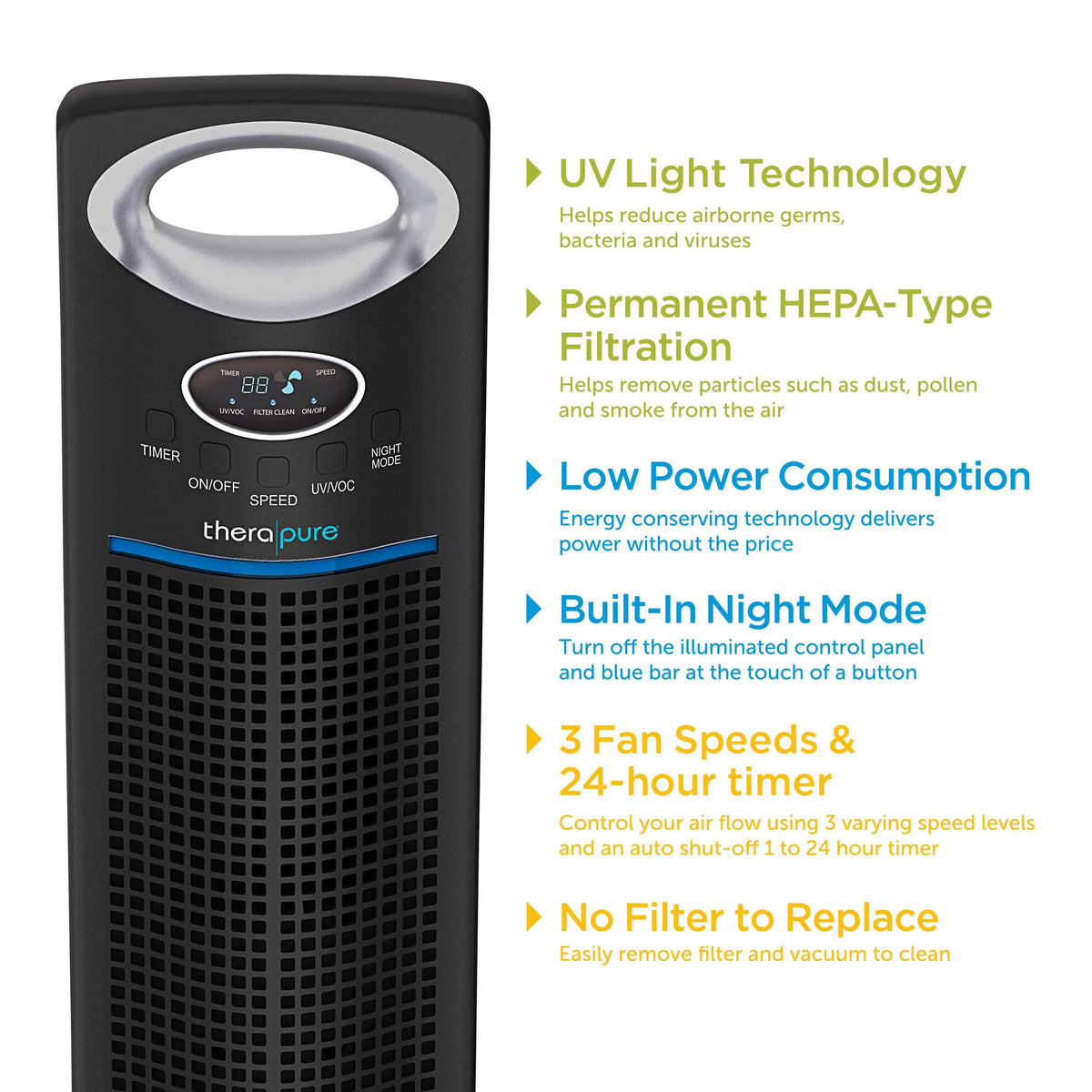 Black HEPA-Type Air Purifier V657