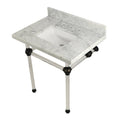30x22 Carrara Marble Vanity Top with Clear Acrylic Feet R810