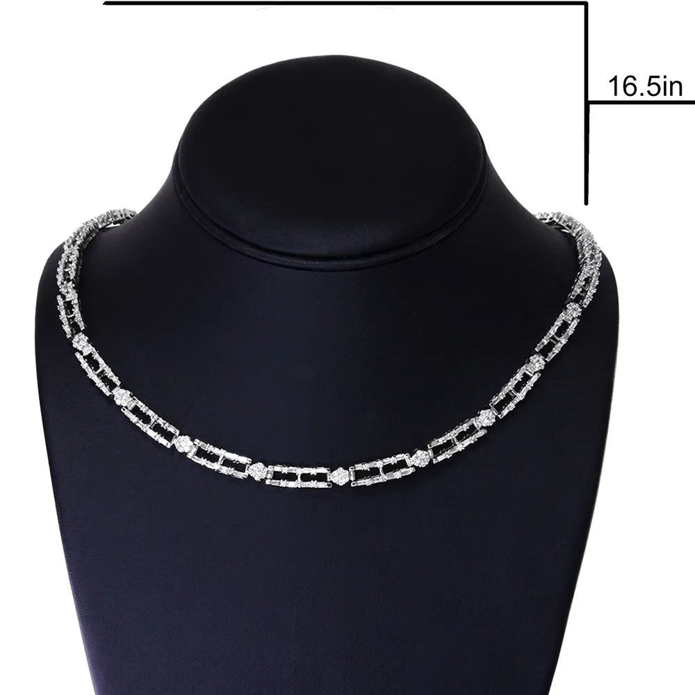 14K White Gold Diamond Choker Necklace L687685