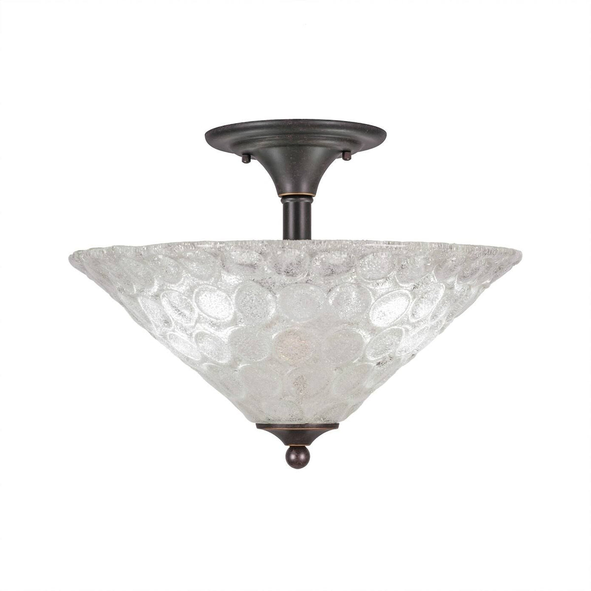 Two Light Semi-Flush Mount with Gray Linen Glass S611929