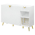 White High Gloss Server with Wine Rack M340365