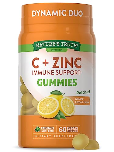 60 Count Vegan Non GMO Gluten Free Vitamin C Gummies with Zinc V92769