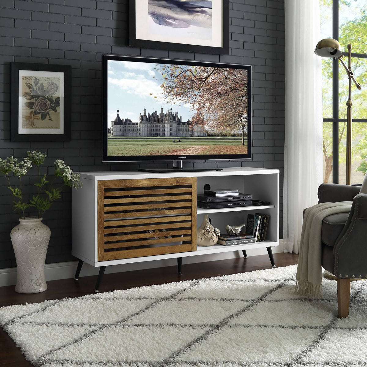 Black Sliding Door TV Console U861772