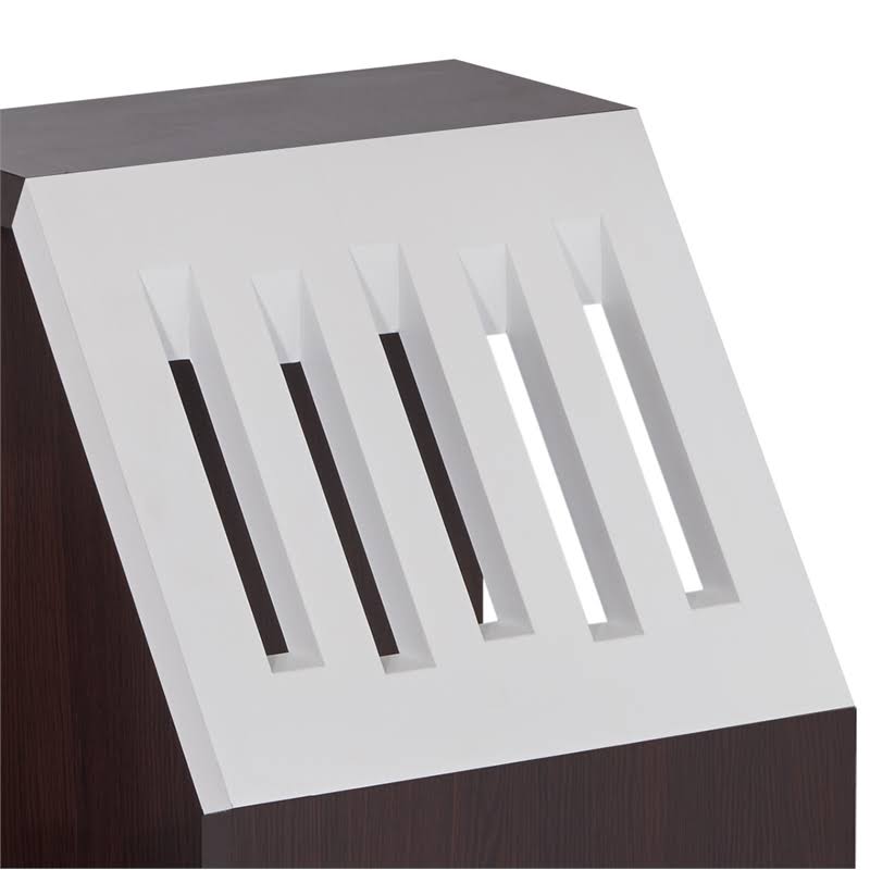 Slatted End Table in Walnut and White N481