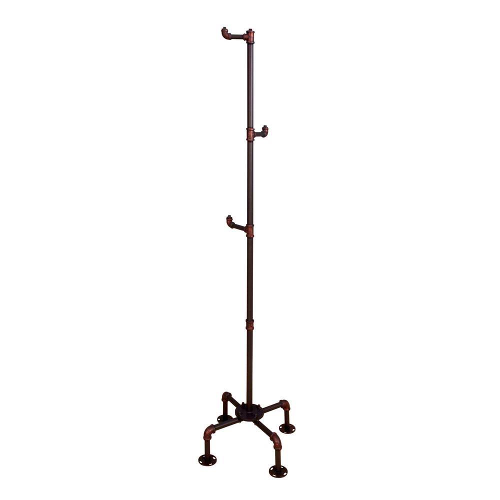 Antique Black Coat Rack with 3-Rungs E405699