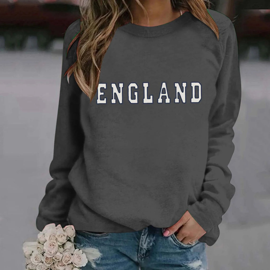 Round Neck Long Sleeved Printed Sweatshirt P460