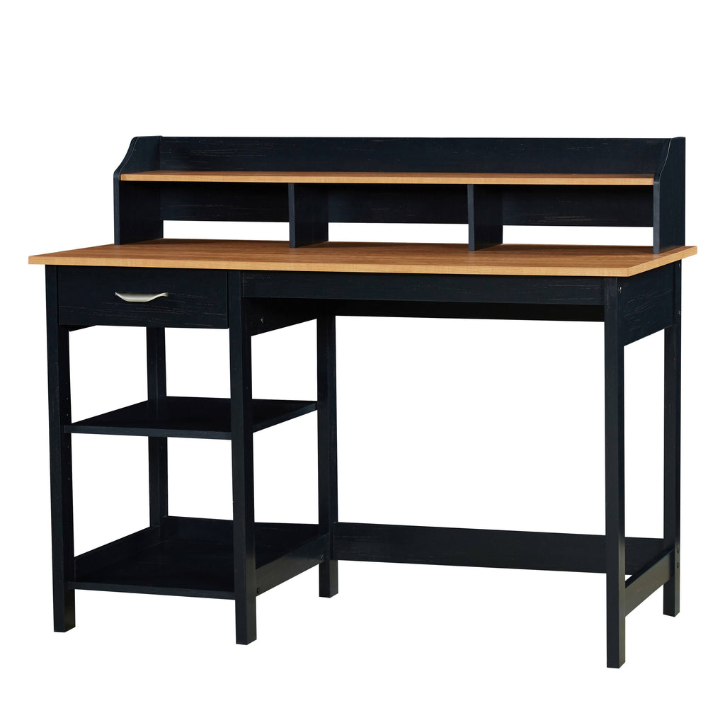 Gray Oak Writing Desk with Hutch G471