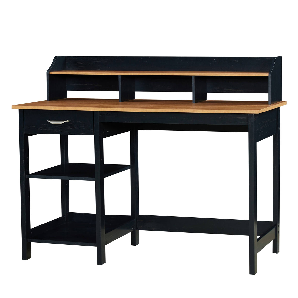 Gray Oak Writing Desk with Hutch G471
