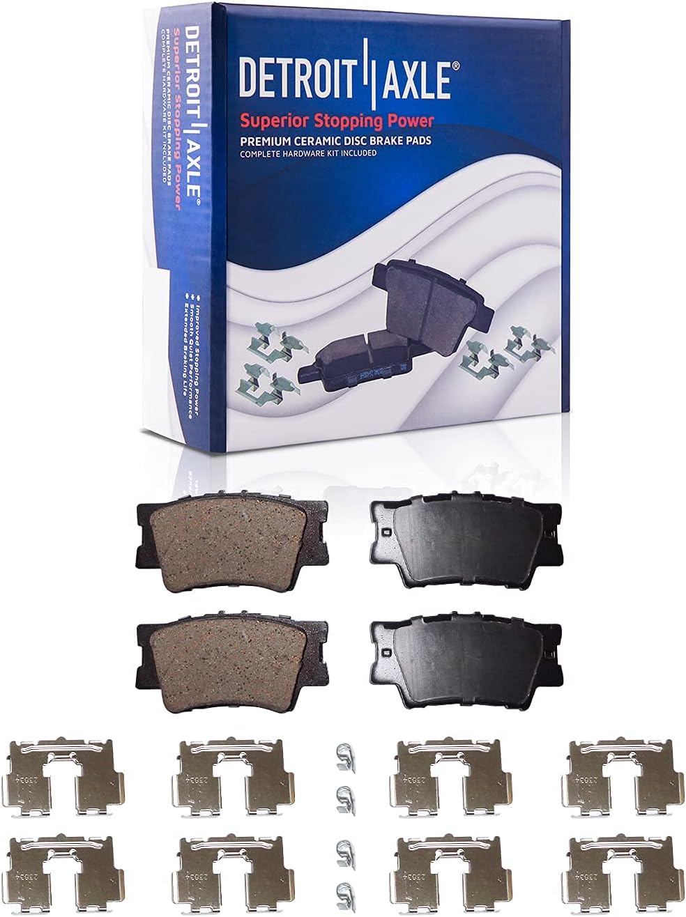 Front & Rear Ceramic Brake Pads 4pc Set X8945