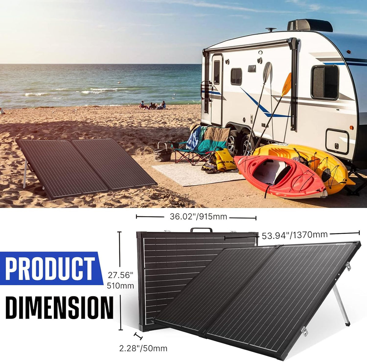 200W Monocrystalline Portable Foldable Solar Panel with 20A MPPT Controller F2021