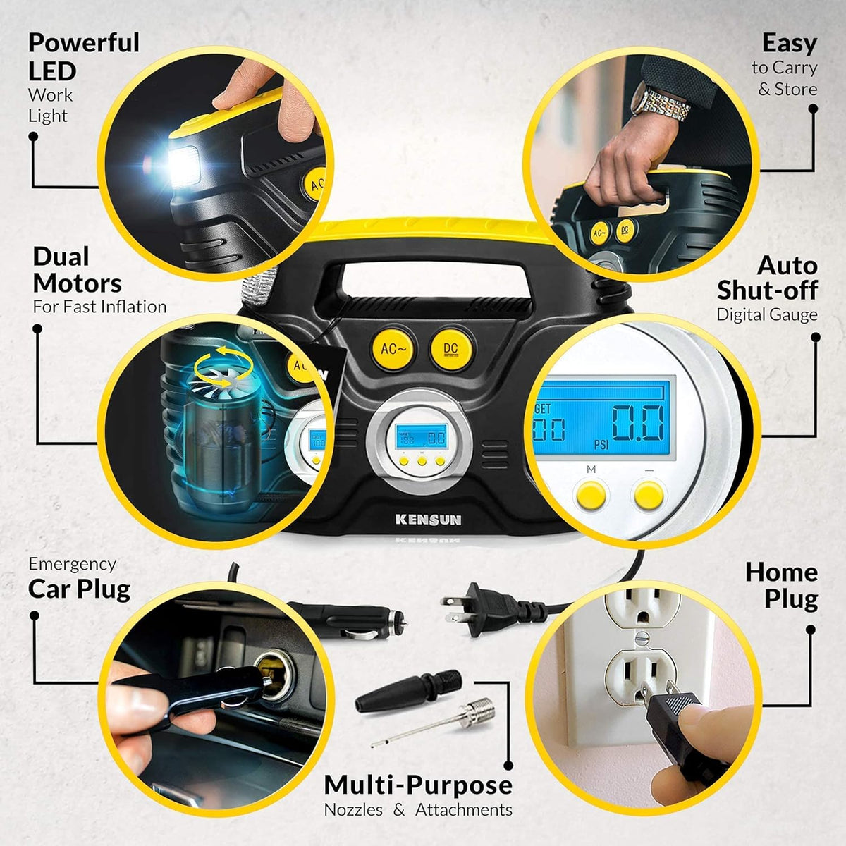 Portable Tire Inflator Air Compressor Pump R869435