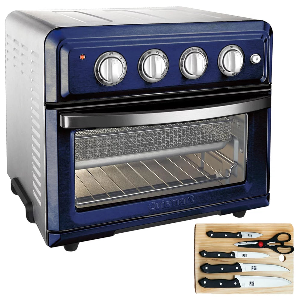 Navy Convection Toaster Oven Air Fryer with 5-Piece Knife Set P96067