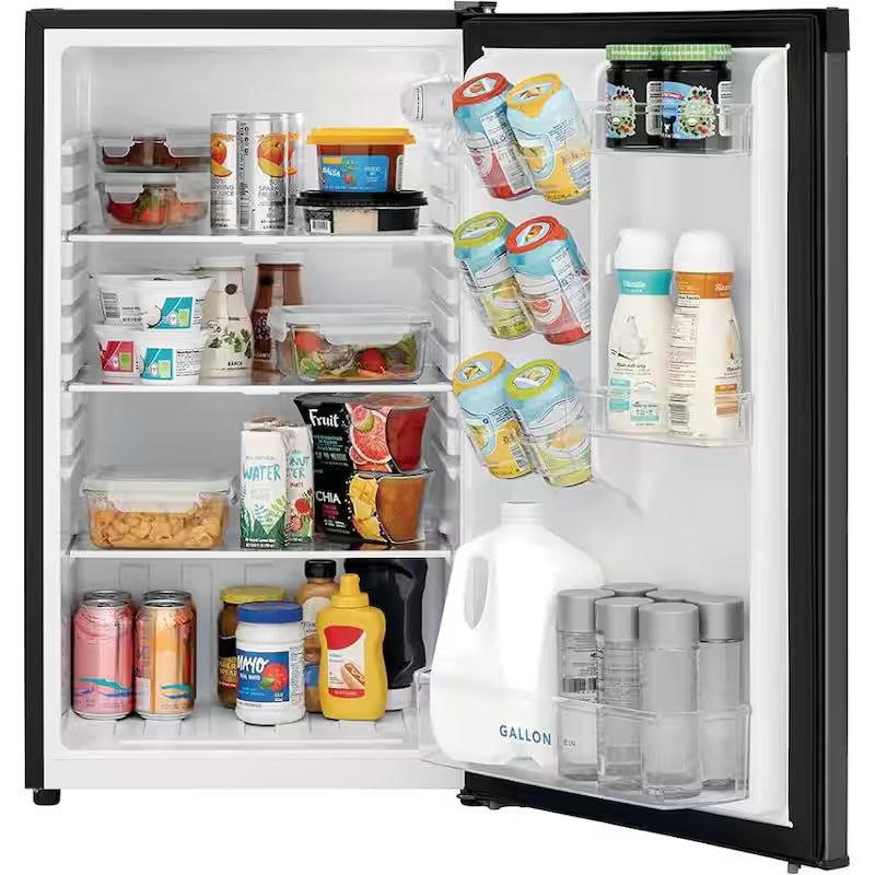 Black Retro Mini Refrigerator with Water Dispenser E653