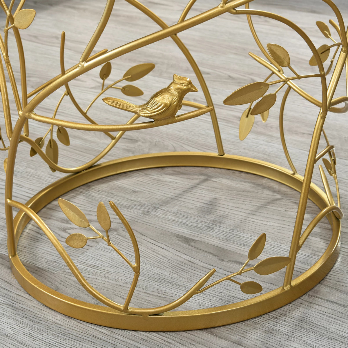 Gold Round Metal End Table X219854