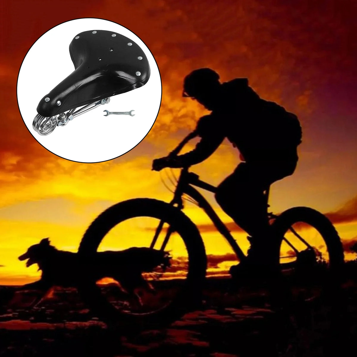 Black Leather Bike Saddle Seat U823